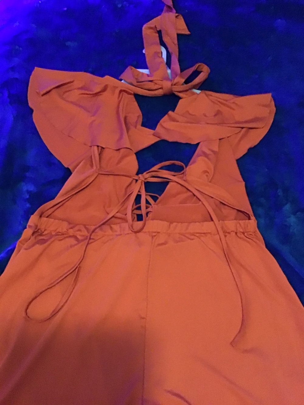 SHEIN Rust Ruffle-Front Jumpsuit - Picture 6 of 8
